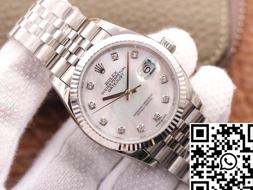 White Mother-Of-Pearl Rolex Datejust Factory M126234-0019 Dial EW 0422